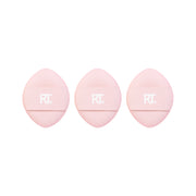 Real Techniques Mini Miracle Powder Puff Trio with soft velvet texture for precise powder setting under eyes and around the nose.